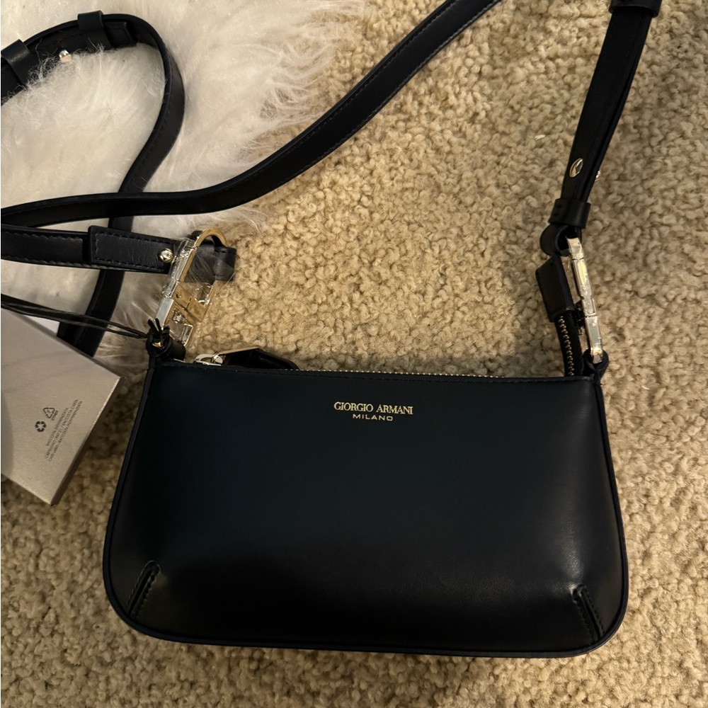Giorgio Armani mini leather zip crossbody
